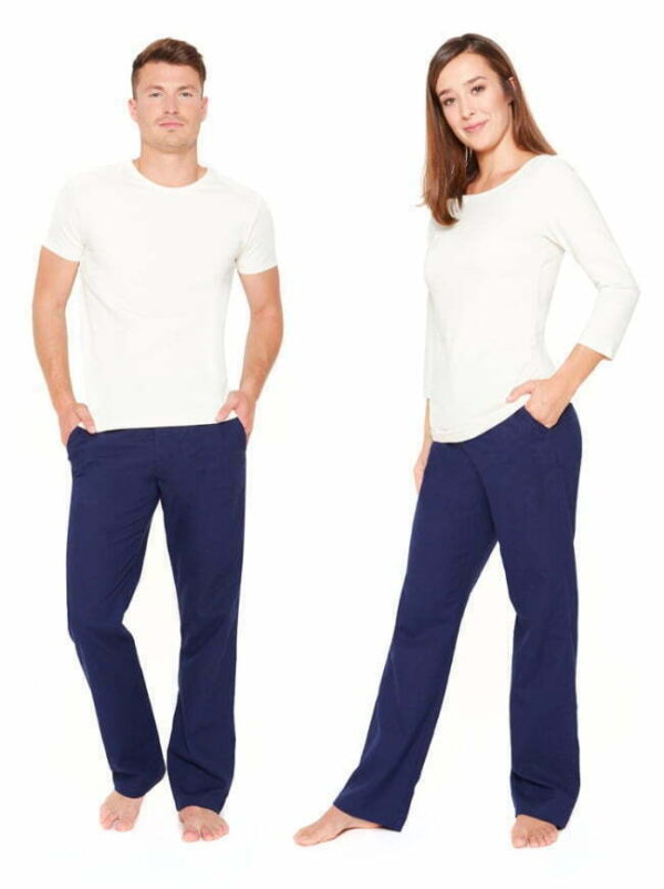 hemp blue chino trousers