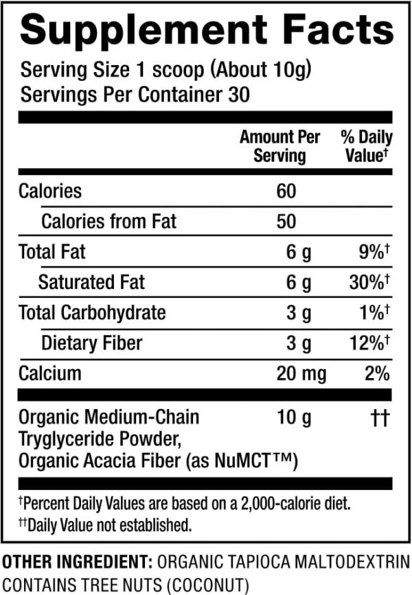 mct powder nutritional values