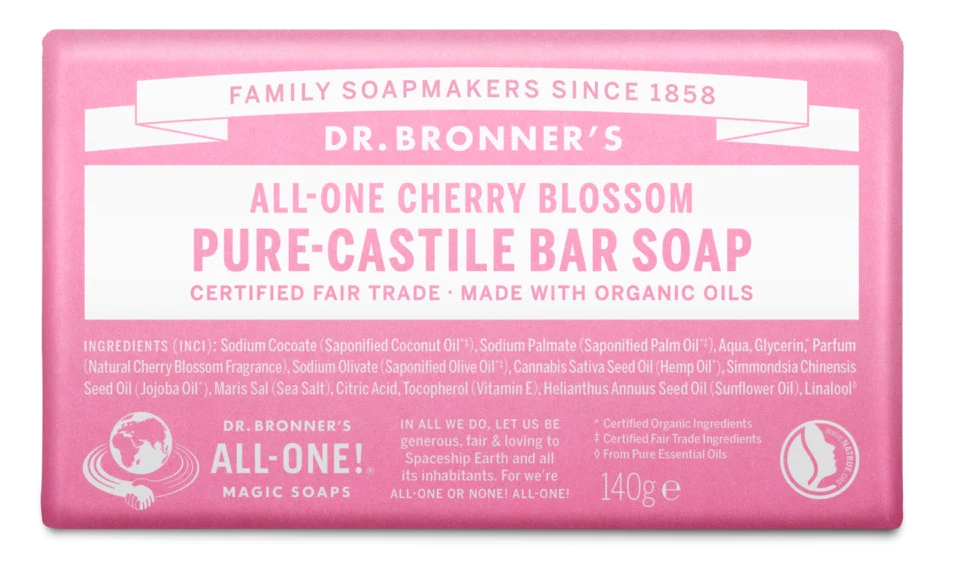 Dr Bronner Zeep Bar Kersenbloesem 140g Barsoap cherryblossom