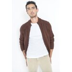 Hoodlamb Hemp Men Sweater Zip Up Brown