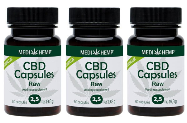 Medihemp CBD Capsules 2,5% aanbieding met korting 3 keer 60 stuks