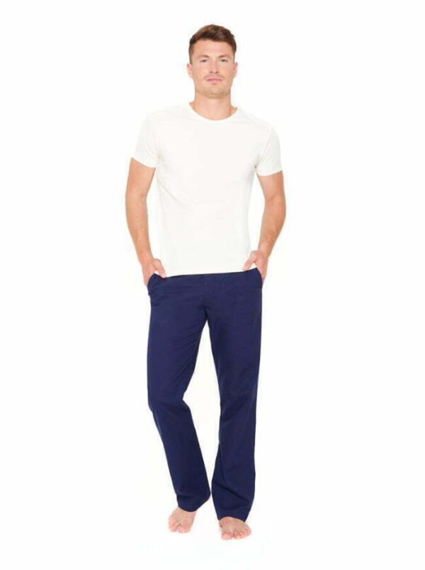 hemp trousers men's blue chino