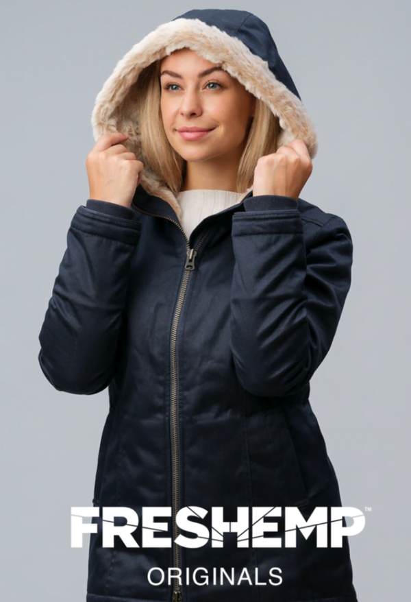 Cappotto invernale sostenibile in canapa da donna di Freshemp Originals