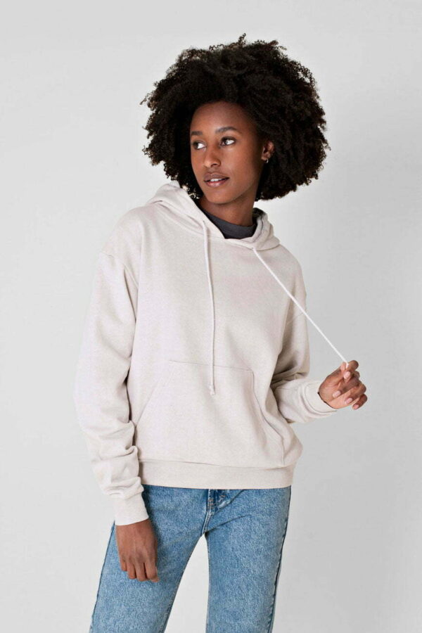 bio dames hoodie biokatoen hennep hemp organic cotton hooded sweater concrete Studio Ten Kate