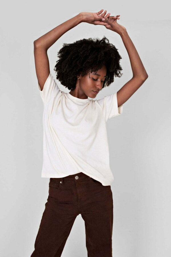 boyfriend tee woman hemp organic cotton cream Studio Ten Kate