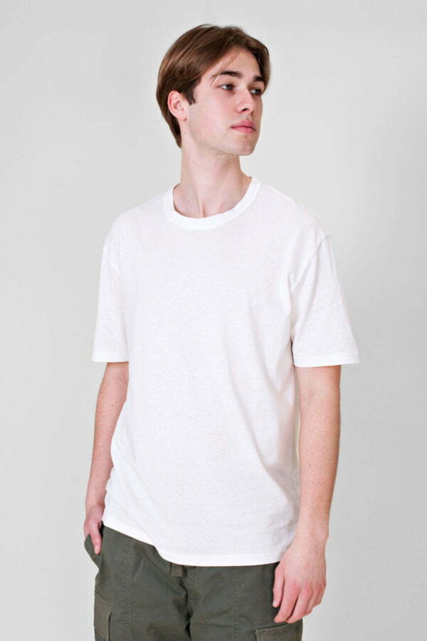 heren tshirt hennep biokatoen Studio Ten Kate hemp organic cotton tee white men