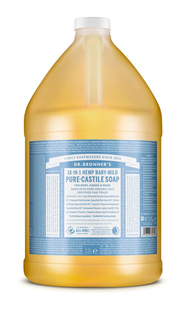 Dr Bronner Baby Zeep Gallon Magic Soap Neutraal Mild 3.8L 3785ml vloeibaar